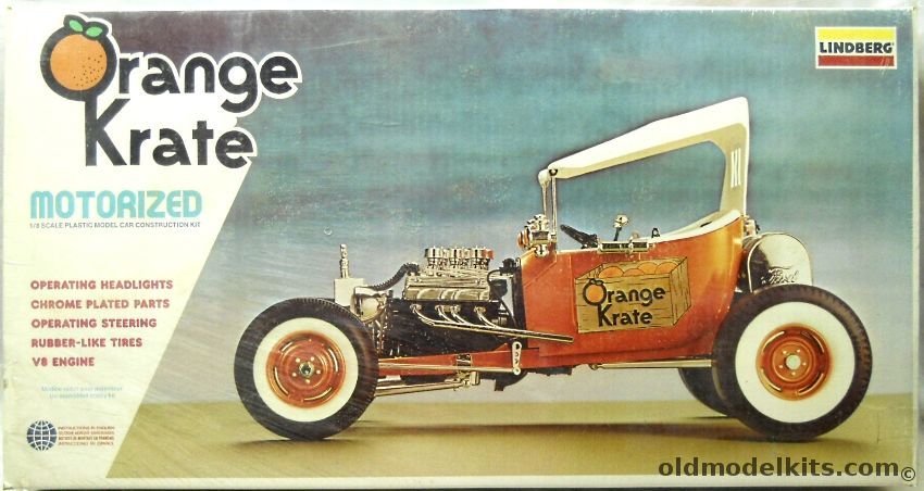 Lindberg 1/8 Orange Krate Hot Rod / Street Rod Motorized, 681M plastic model kit